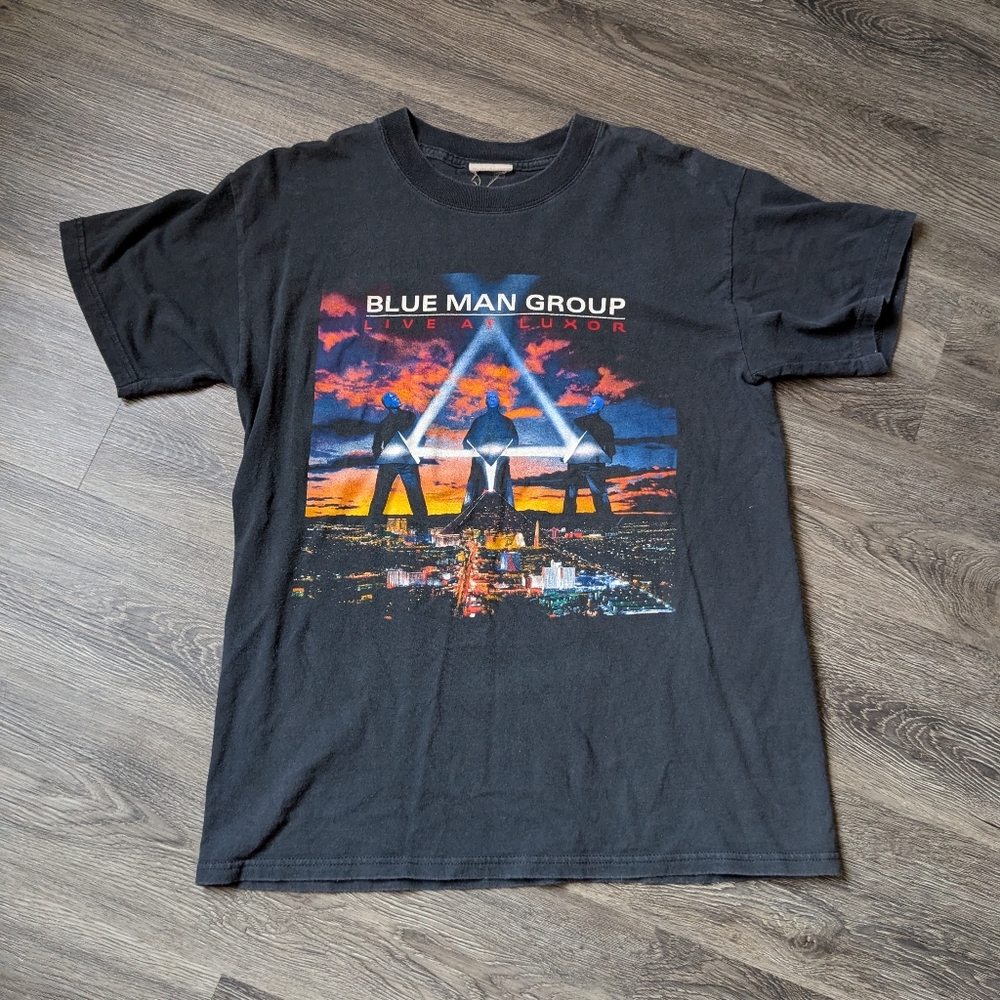 Vintage 2000s Blue Man Group "Live At Luxor" Graphic T-Shirt, Medium